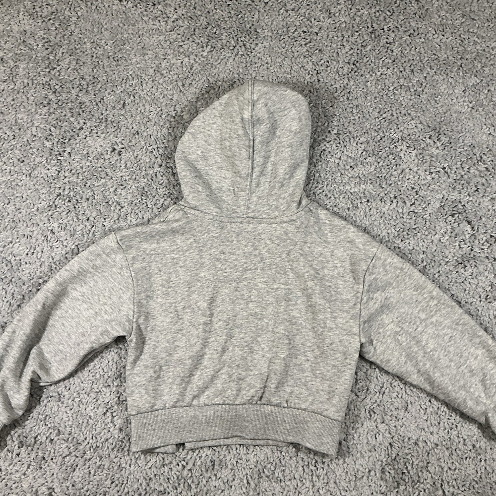Nike Girls XS Gray Hoodie "Just Do It" Graphic Pullover Sweatshirt - Picture 10 of 16